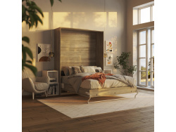 Folding wall bed 160cm Vertical Oak Sonoma Comfort...