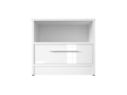 SMART bedside table STANDARD with drawer White with high gloss front
