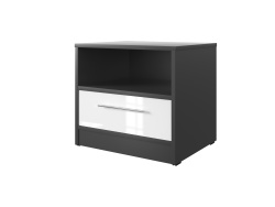 SMART bedside table with drawer Anthracite gray/ White...