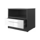 SMART bedside table with drawer Anthracite gray/ White high gloss front