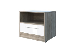 SMART bedside table with drawer Oak sonoma/ White high...
