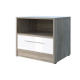 SMART bedside table with drawer Oak sonoma/ White high gloss front