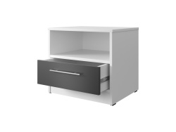 SMARTBett Nachttisch mit einer Schublade Weiß/Anthrazit Grau