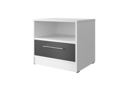 SMARTBett Nachttisch mit einer Schublade Weiß/Anthrazit Grau