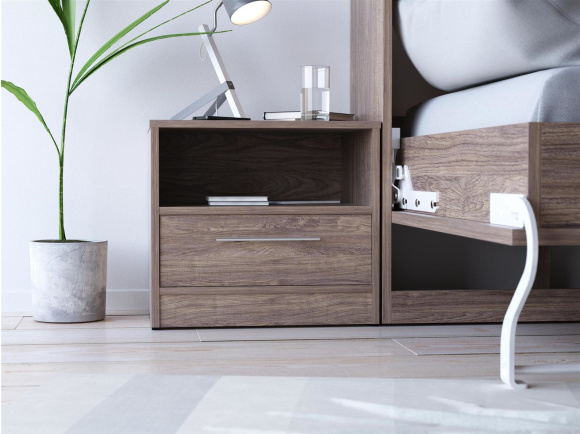 SMART bedside table with drawer Walnut