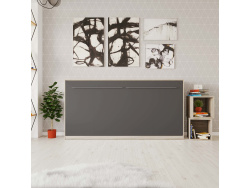 SMARTBett Folding wall bed Standard 90x200 Horizontal Oak Sonoma/Anthracite with Gas pressure Springs