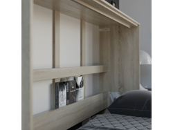 SMARTBett Folding wall bed Standard 120x200 Horizontal Oak Sonoma with Gas pressure Springs