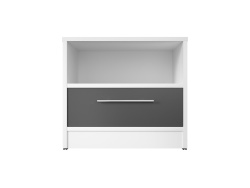 Bedside table Basic / Standard with a drawer White/Anthracite
