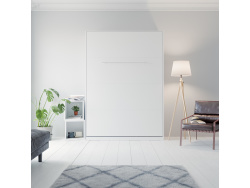 SMARTBett Folding wall bed Standard 140x200 Vertical White with Gas pressure Springs