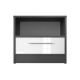 Bedside table Standard with a drawer Anthracite/White high gloss front