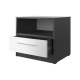 Bedside table Basic / Standard with a drawer Anthracite/White high gloss front