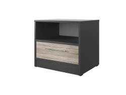 Bedside table Basic / Standard with a drawer Anthracite/Oak Sonoma