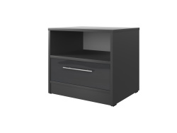 Bedside table Basic / Standard with a drawer Anthracite/Anthracite high gloss front