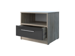 Bedside table Basic / Standard with a drawer Oak Sonoma/Anthracite high gloss front