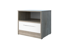 Bedside table  Standard with a drawer Oak Sonoma/White high gloss front
