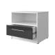 Bedside table Basic / Standard with a drawer White/Anthracite high gloss front