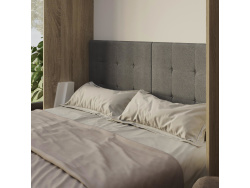 Folding wall bed 160cm Oak Sonoma/Anthracite high gloss front SMARTBett Murphy bed