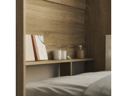 Folding wall bed 160cm Oak Sonoma/Anthracite high gloss front SMARTBett Murphy bed