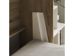 Folding wall bed 160CM Vertical SMARTBett Oak Sonoma/Anthracite high gloss front incl. Comfort orthopedic bed frame SMARTBett