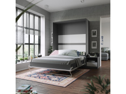 Nightstand Anthracite/White SMARTBett folding bed 160x 200cm
