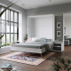 Nightstand White/Anthracite SMARTBett folding bed 160x 200cm