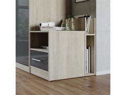 Nightstand Oak Sonoma/Anthracite High gloss front...