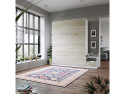 Nightstand White/Oak Sonoma SMARTBett folding bed 160x 200cm