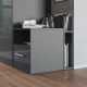 Nightstand Anthracite/Anthracite High gloss front SMARTBett folding bed 160x 200cm