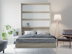SMARTBett Folding wall bed Standard Comfort 140x200 Vertical Oak Sonoma/White with gas springs