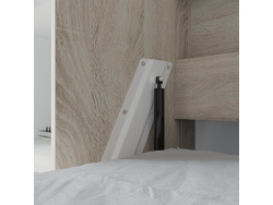 SMARTBett Folding wall bed Standard Comfort 140x200 Vertical Oak Sonoma/White high gloss with Gas pressure Springs
