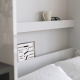 SMARTBett Folding wall bed Standard 90x200 vertical white high gloss /white high gloss front with Gas pressure Springs