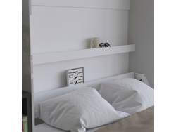 SMARTBett Folding wall bed Standard 140x200 Vertical White gloss/Anthracite & White high gloss with Gas pressure Springs