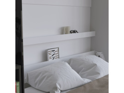 SMARTBett Folding wall bed Standard 140x200 Vertical Anthracite gloss/White high gloss with Gas pressure Springs