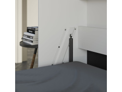 SMARTBett Folding wall bed Standard 120x200 Horizontal White/Wild Oak with Gas pressure Springs