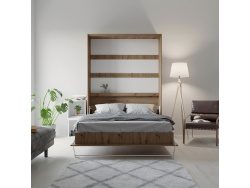 SMARTBett Folding wall bed Standard 140x200 Vertical Wild Oak with Gas pressure Springs