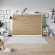 SMARTBett Folding wall bed Standard 140x200 Horizontal White/Wild Oak with Gas pressure Springs