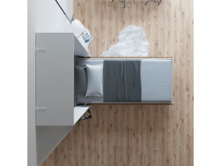 SMARTBett Folding wall bed Standard Comfort 90x200 Vertical White/Wild Oak with gas springs