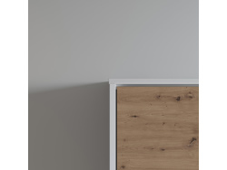 Folding wall bed SMARTBett Standard 90x200 Vertical White/Wild Oak with Gas pressure Springs