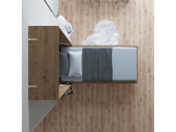 Folding wall bed SMARTBett Standard 90x200 Vertical Wild Oak with Gas pressure Springs