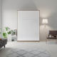 SMARTBett Folding wall bed Standard 140x200 Vertical Wild Oak /White high gloss with Gas pressure Springs