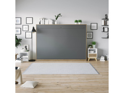 SMARTBett Schrankbett Standard 140x200 Horizontal Wildeiche/ Anthrazit mit Gasdruckfedern