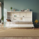 Aktion Neu!!! SMARTBett Schrankbett Standard Komfort 120x200 Horizontal Weiss/Weiss Hochglanzfront mit Gasdruckfedern