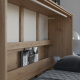 SMARTBett Folding wall bed Standard Comfort 120x200 Horizontal Wild Oak /White with gas springs