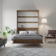 SMARTBett Folding wall bed Standard Comfort 140x200 Vertical Wild Oak with gas springs
