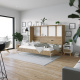 SMARTBett Folding wall bed Standard Comfort 140x200 Horizontal Wild Oak with gas springs