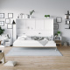 SMARTBett Folding wall bed Standard Comfort 140x200 Horizontal White/Wild Oak with gas springs