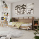 SMARTBett Folding wall bed Standard Comfort 90x200 Horizontal Wild Oak /White with gas springs