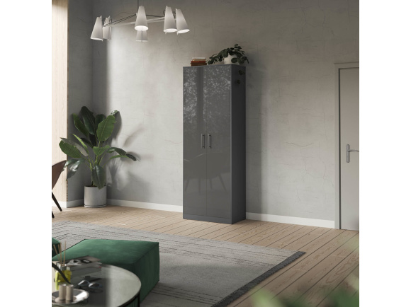 SMARTBett cabinet 80cm 2 doors in anthracite/ anthracitze high glossy