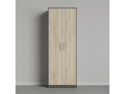 SMARTBETT cabinet wardrobe 80 cm with 2 doors anthracite / oak Sonoma