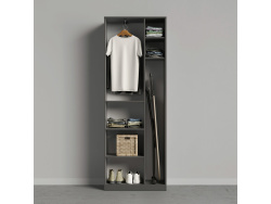 SMARTBETT cabinet wardrobe 80cm 2 doors anthracite / white high gloss